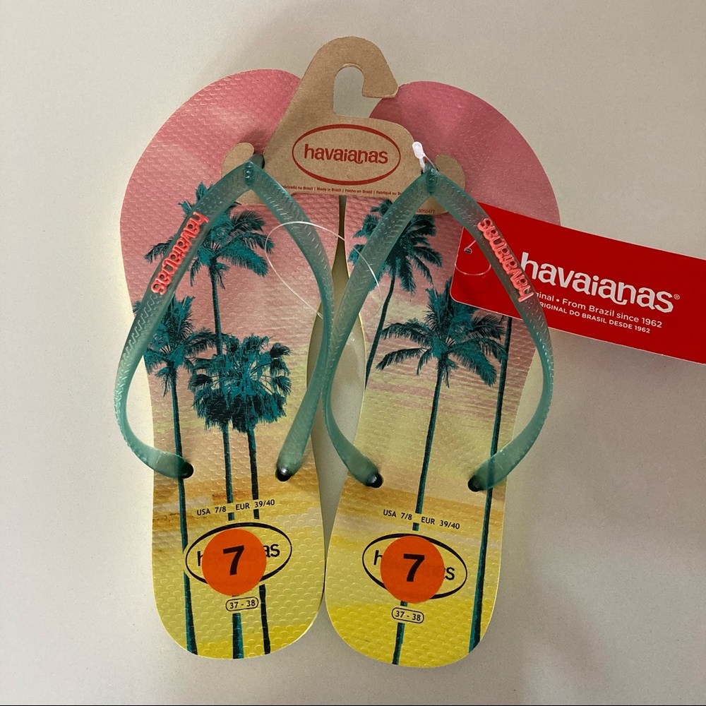 Havaianas Women’s Size 7 Pollen Yellow Flip Flops - Picture 2 of 6